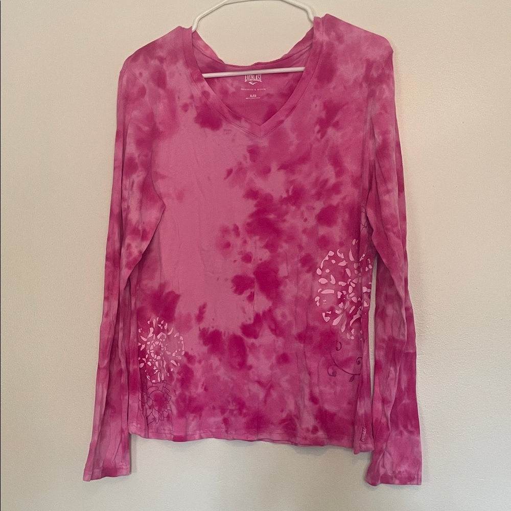 3/$15. Abella Fuchsia Tie-Dye Long Sleeve Top
